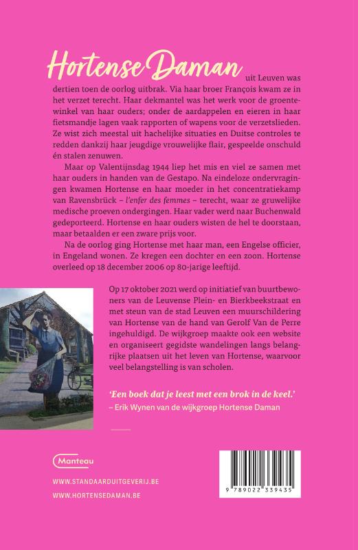 Achterkant van Hortense Daman, meisje in het verzet