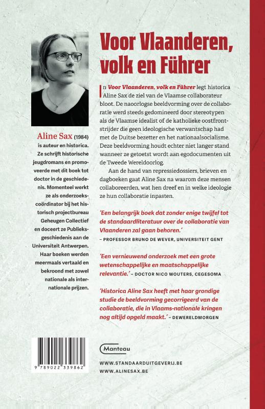 Achterkant van Voor Vlaanderen, volk en Führer