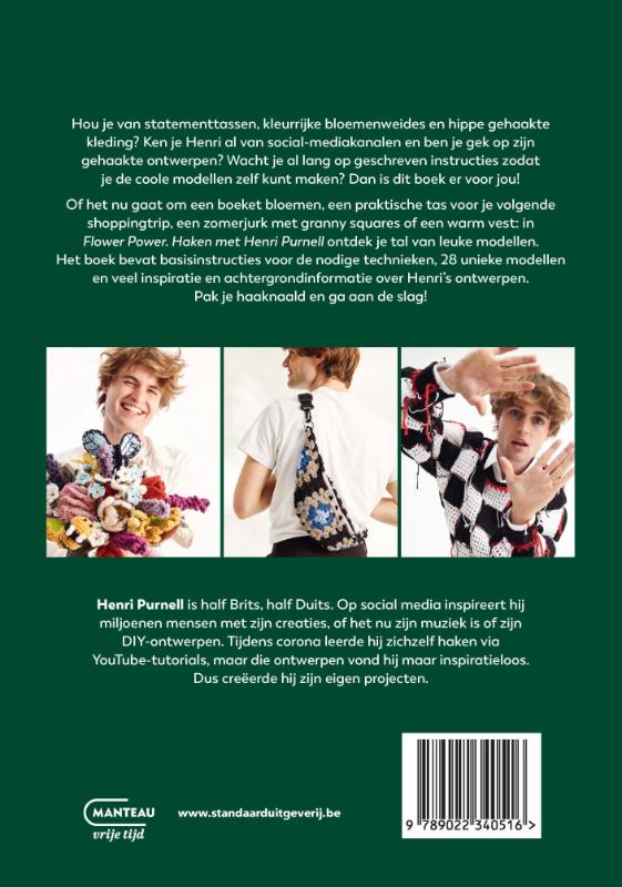 Achterkant van Flower Power, haken met Henri Purnell