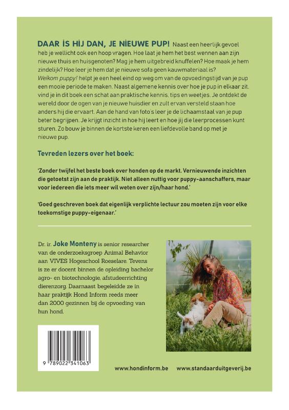 Achterkant van Welkom puppy!