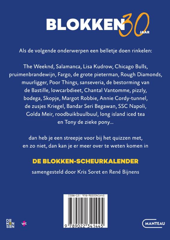 Achterkant van Blokken scheurkalender 2025