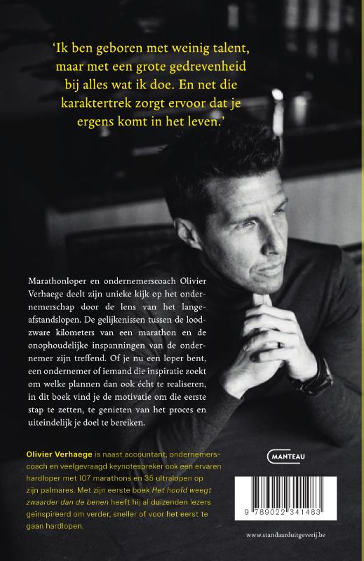 Achterkant van Nu of ooit. Onderneem als een marathonloper
