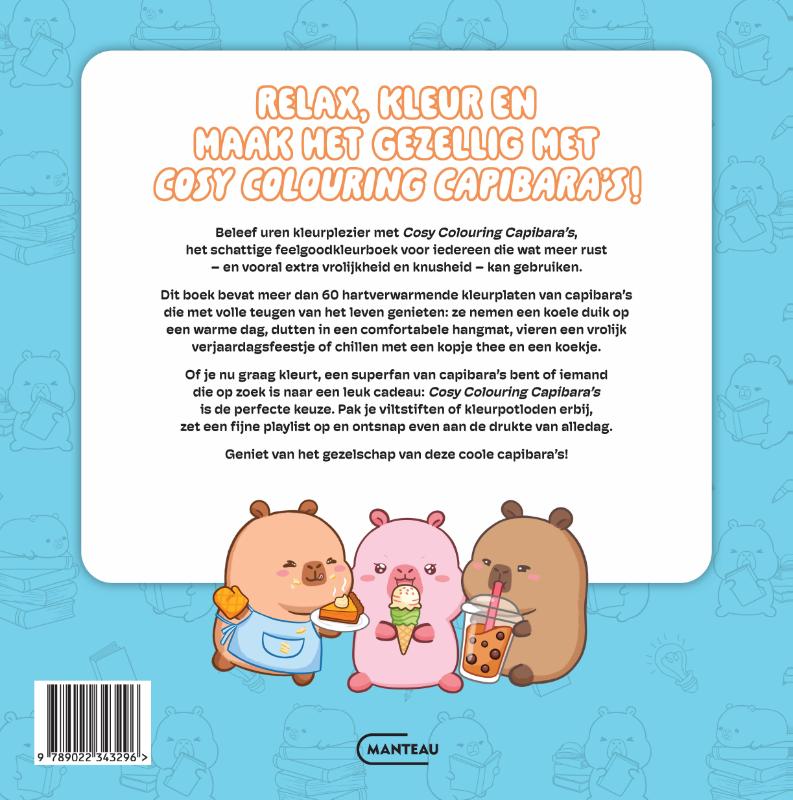 Achterkant van Cosy Colouring Capibara's