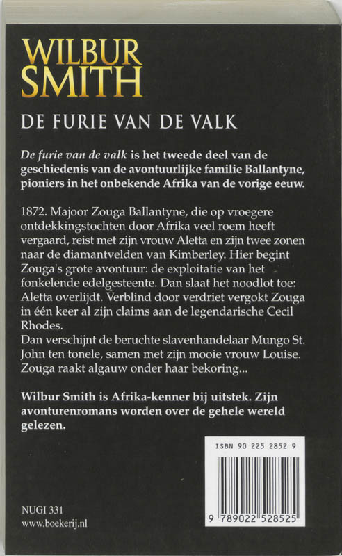 Achterkant van De furie van de valk