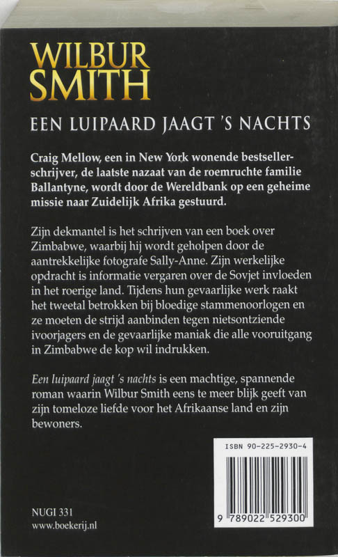 Achterkant van Een luipaard jaagt 's nachts