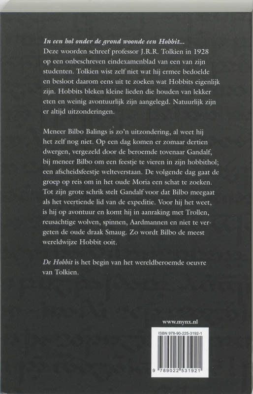 Achterkant van De hobbit