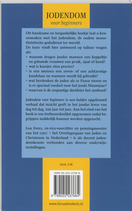 Achterkant van Jodendom voor beginners