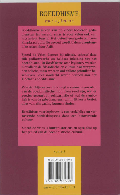 Achterkant van Boeddhisme voor beginners