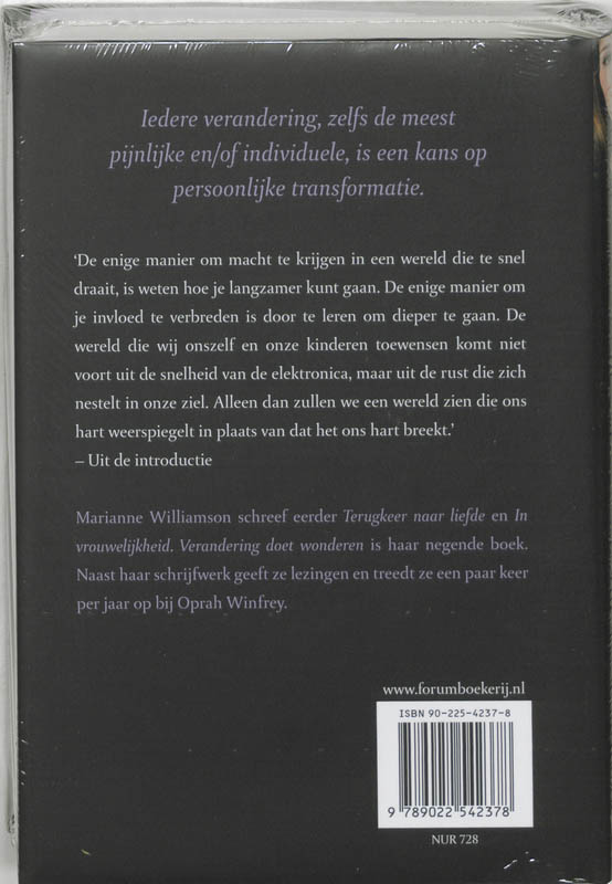 Achterkant van Verandering doet wonderen