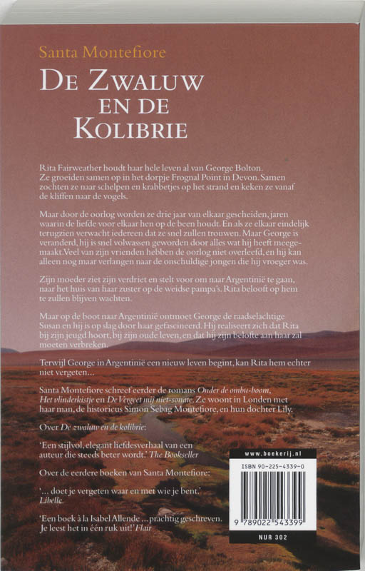 Achterkant van De zwaluw en de kolibri