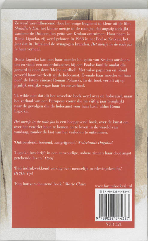 Achterkant van Het meisje in de rode jas