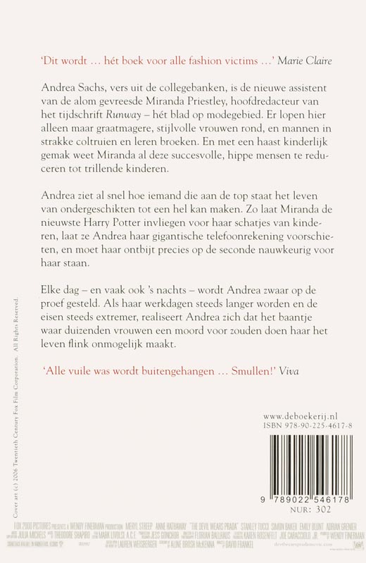 Achterkant van De duivel draagt Prada
