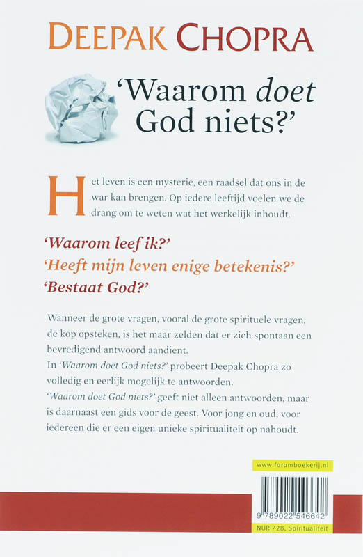 Achterkant van Waarom doet God niets?