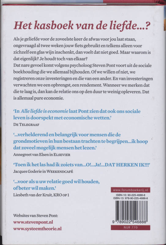 Achterkant van Alle liefde is economie