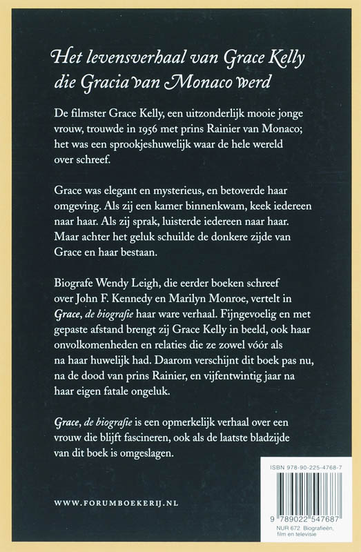 Achterkant van Grace, de biografie