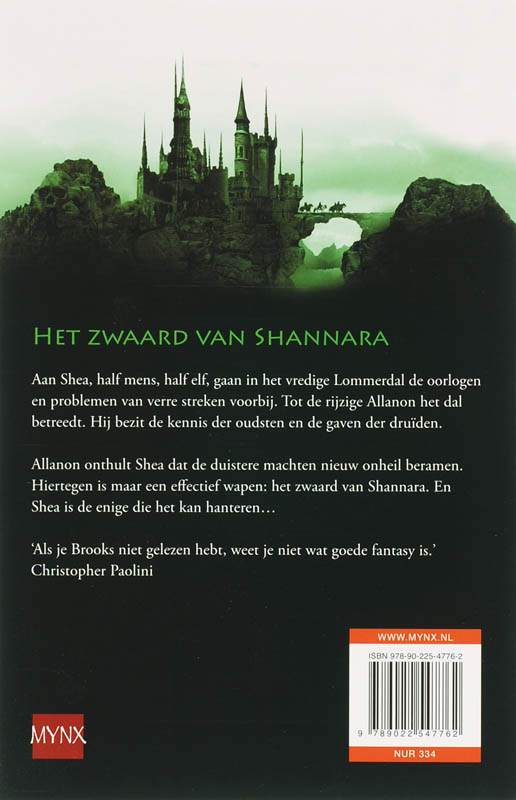 Achterkant van 1 het zwaard van Shannara