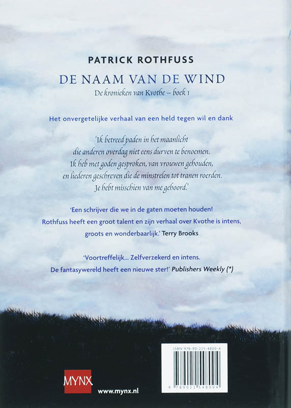 Achterkant van De naam van de wind