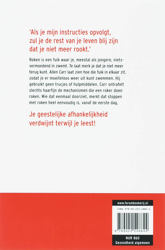 Achterkant van Stoppen met roken