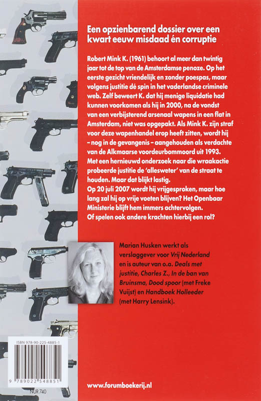 Achterkant van De criminele carriere van Mink K.E