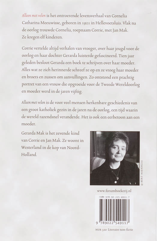 Achterkant van Alleen met velen