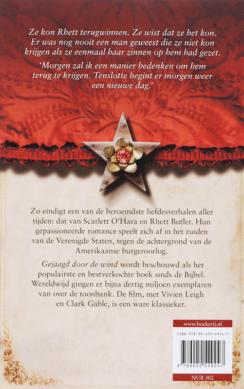 Achterkant van Gejaagd door de wind