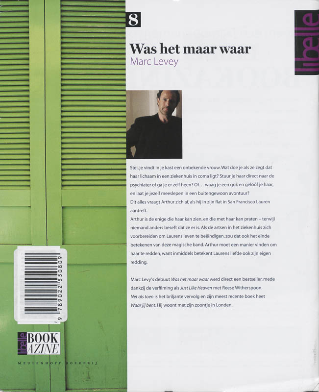 Achterkant van Was het maar waar