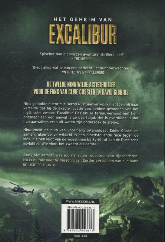 Achterkant van Het geheim van Excalibur