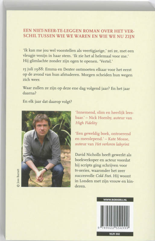 Achterkant van De eerste dag