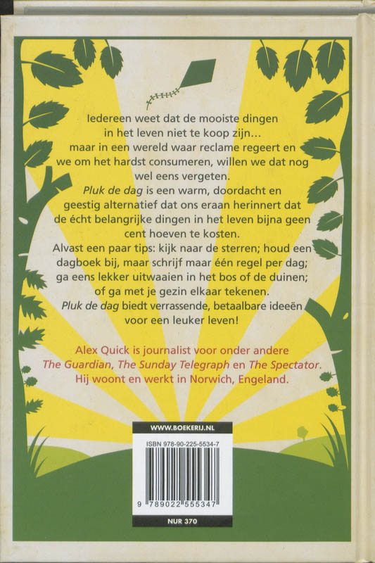 Achterkant van Pluk de dag