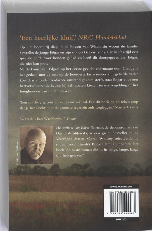 Achterkant van Het verhaal van Edgar Sawtelle