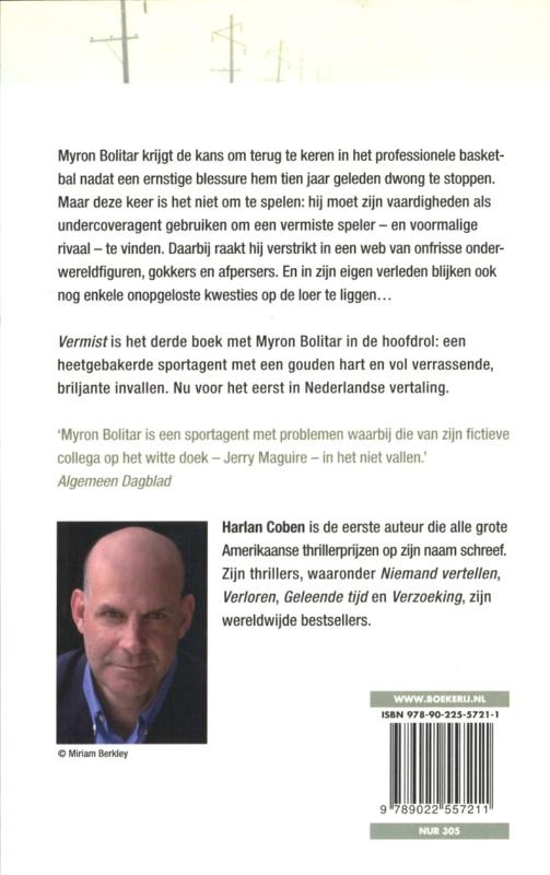Achterkant van Vermist