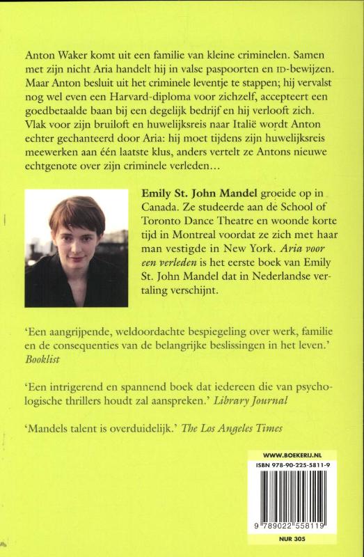 Achterkant van Aria voor een verleden