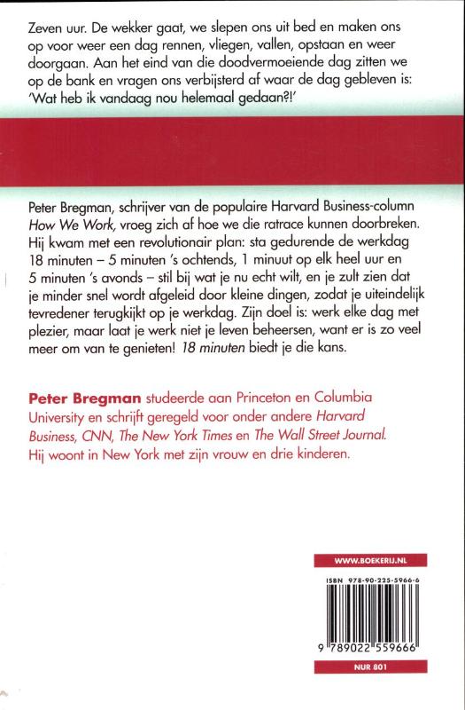 Achterkant van 18 minuten