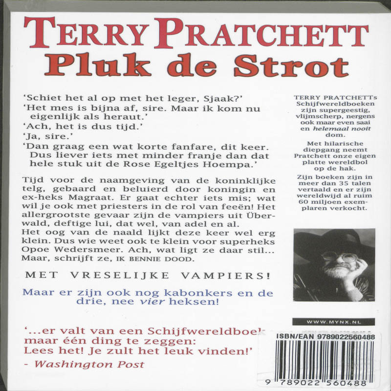 Achterkant van Pluk de strot