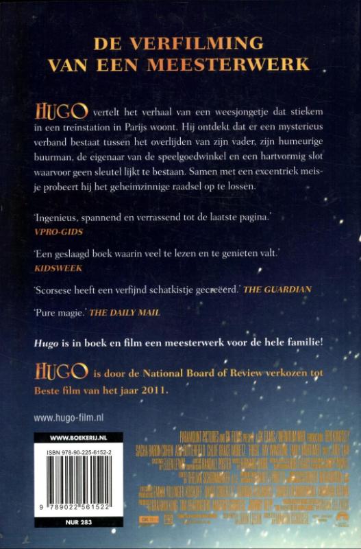 Achterkant van Uitvinding van Hugo Cabret
