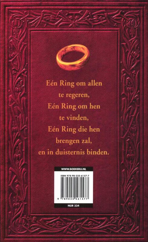 Achterkant van In de ban van de ring-trilogie