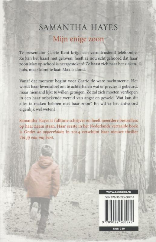 Achterkant van Mijn enige zoon