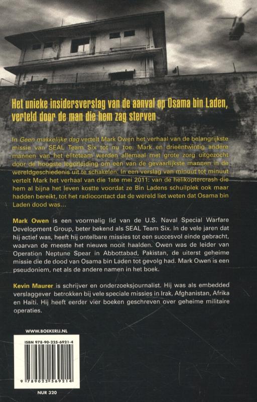 Achterkant van Geen makkelijke dag