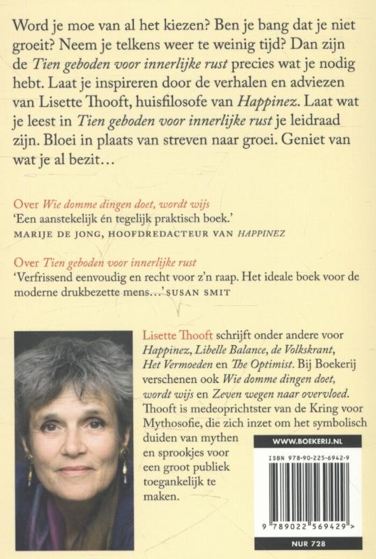 Achterkant van Tien geboden voor innerlijke rust