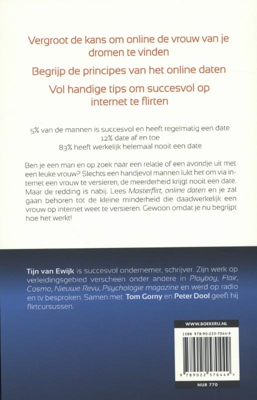Achterkant van Masterflirt, online daten