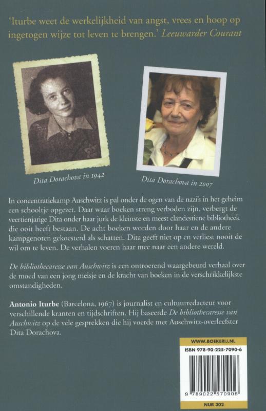 Achterkant van De bibliothecaresse van Auschwitz