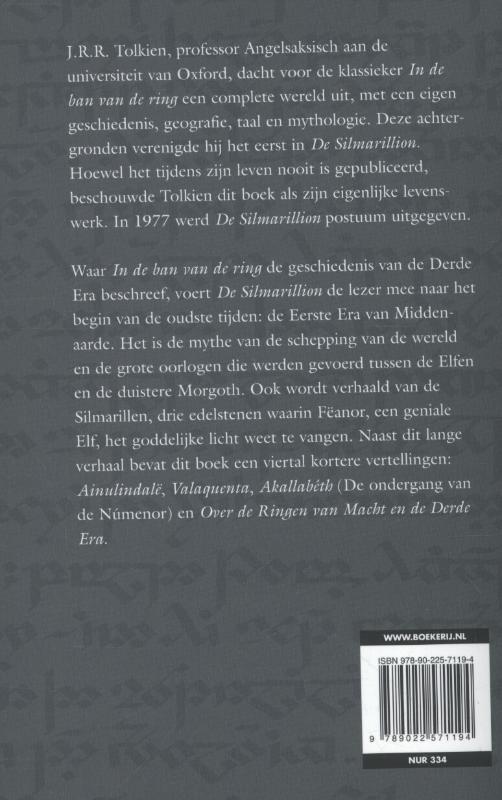 Achterkant van De silmarillion
