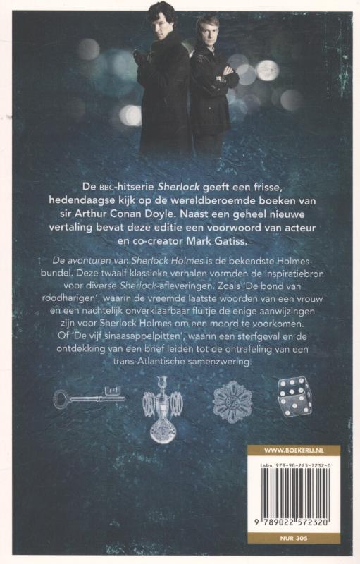 Achterkant van De avonturen van Sherlock Holmes