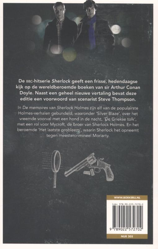 Achterkant van De memoires van Sherlock Holmes