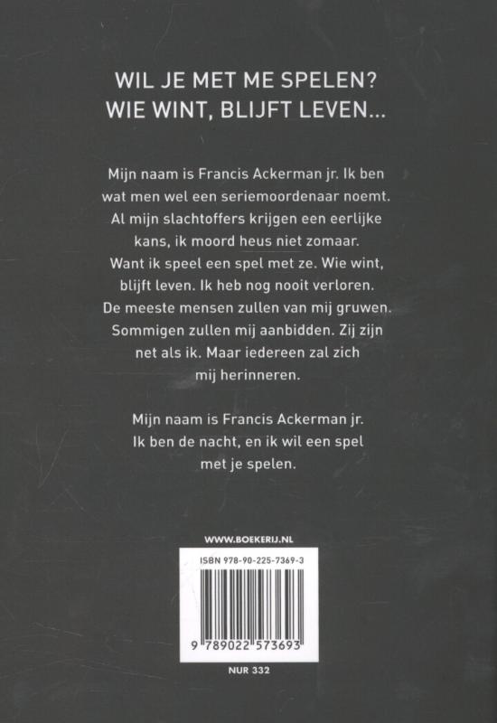Achterkant van Ik ben de nacht