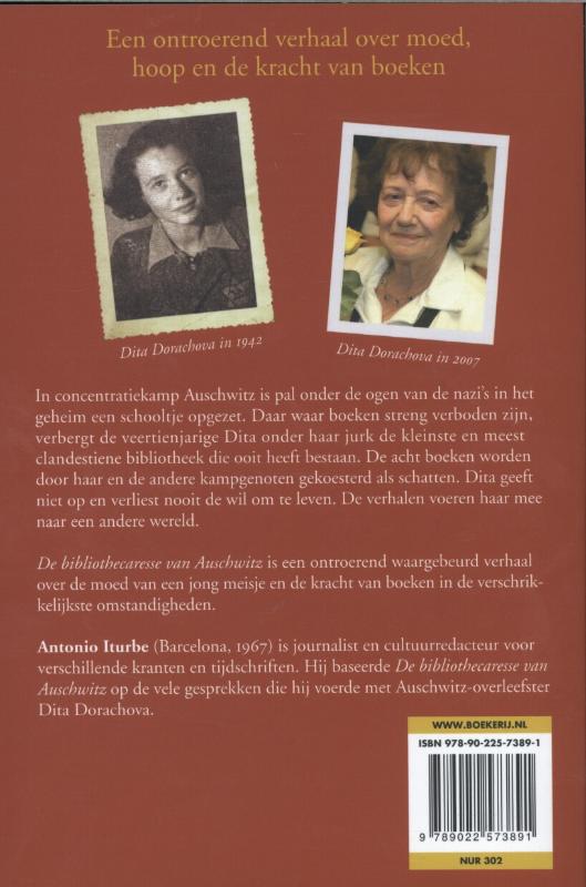 Achterkant van De bibliothecaresse van Auschwitz