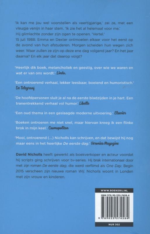 Achterkant van De eerste dag