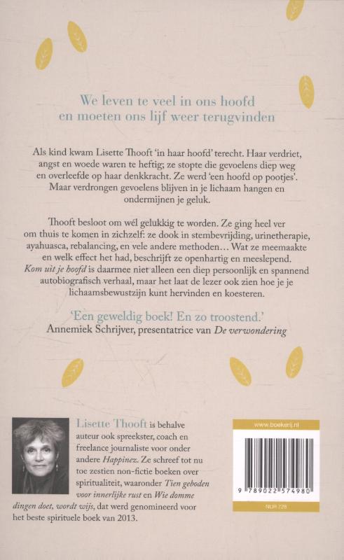 Achterkant van Kom uit je hoofd