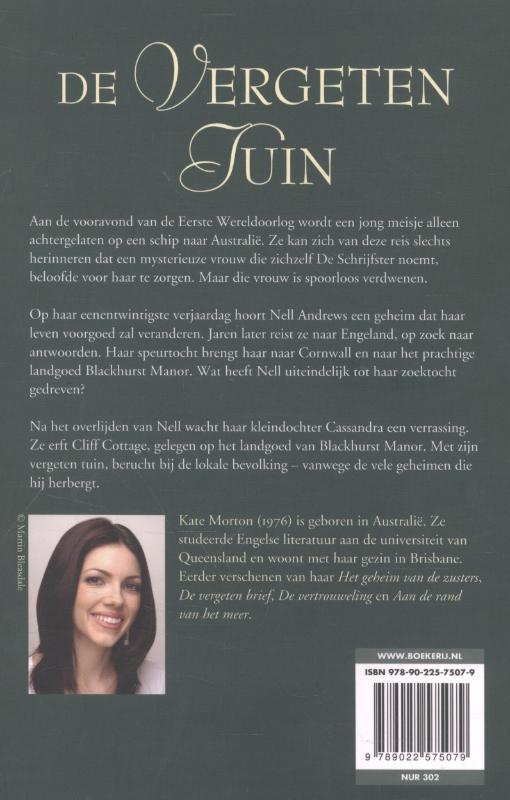 Achterkant van De vergeten tuin