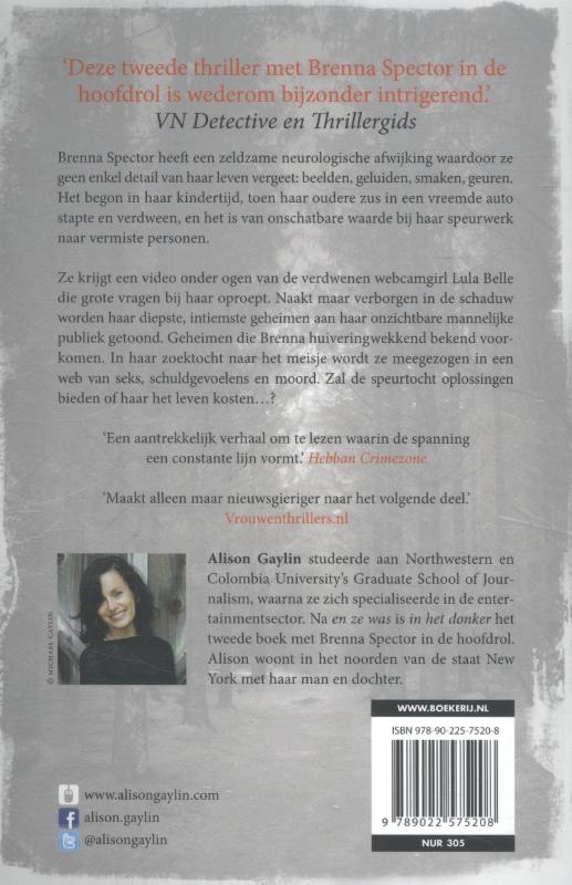Achterkant van In het donker